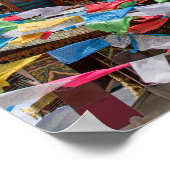 Poster Temple tibétain avec drapeaux de prière - Yunnan, (Coin)