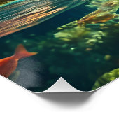 Poster Temple Tropical Cascade Lac des Poissons (Coin)