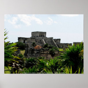 Poster Temple, Tulum, Mexique