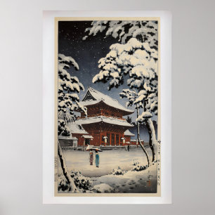Poster Temple Zozoji dans la neige par Tsuchiya Koitsu  V