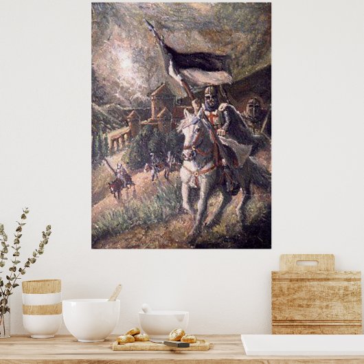Poster Templer vor einer Burg (Cuisine)