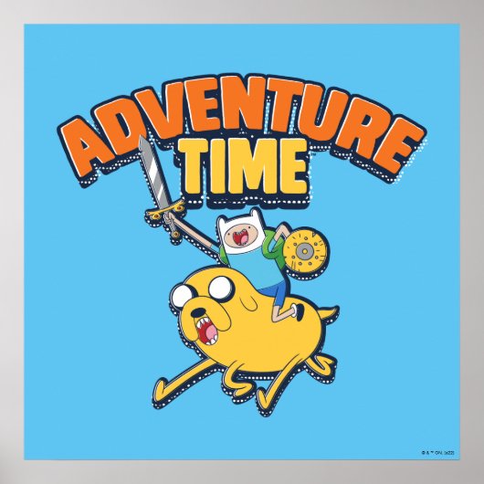 Poster Temps d'aventure | Finn Riding Jake (Devant)