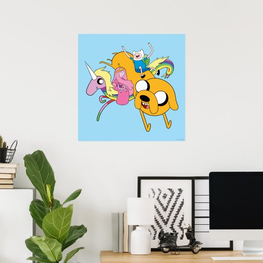 Poster Temps d'aventure | Lady, Bubblegum, Finn & Jake (Bureau à domicile)