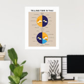 Poster Temps de parole en thaï, Apprentissage des langues (Bureau à domicile)