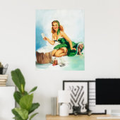 Poster Temps de plaisir de nettoyage de la broche (Bureau à domicile)