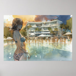 Poster Temps d'inactivité très nécessaire à la piscine