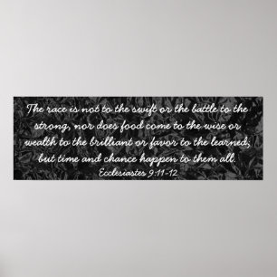Poster Temps et chance vers de la Bible Ecclesiastes 9:11