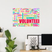Poster Temps et service bénévoles pour la communauté (Bureau à domicile)