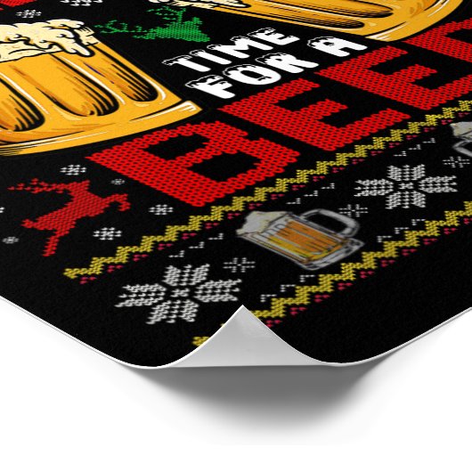 Poster Temps Merveilleux Pour Une Bière Gros Chandail De (Coin)