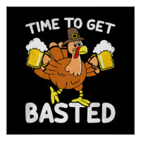 Temps To Get Basted Funny Beer Thanksgiving Turkey