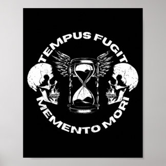 Poster Tempus Fugit Memento Mori Skull Gothic Design