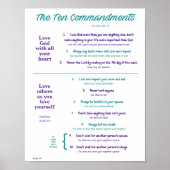 Poster Ten Commandments for Kids--Teal/Purple (Devant)