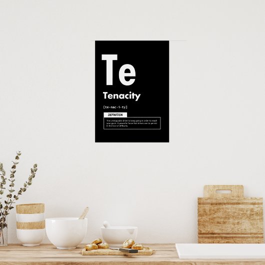 Poster Tenacité - Élément De Succès - Motivation (Cuisine)