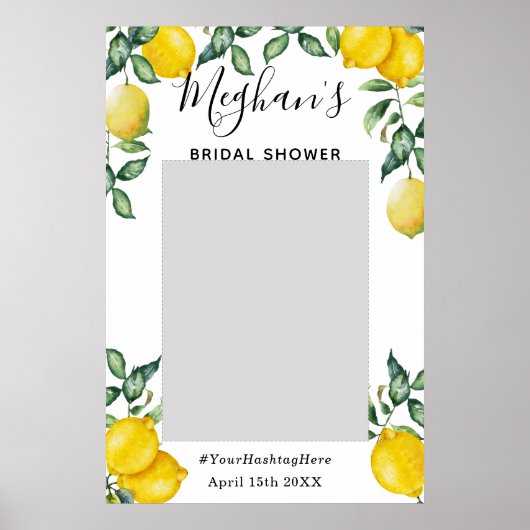 Poster Tendance Citrons Shower Nuptial Photobooth (Devant)