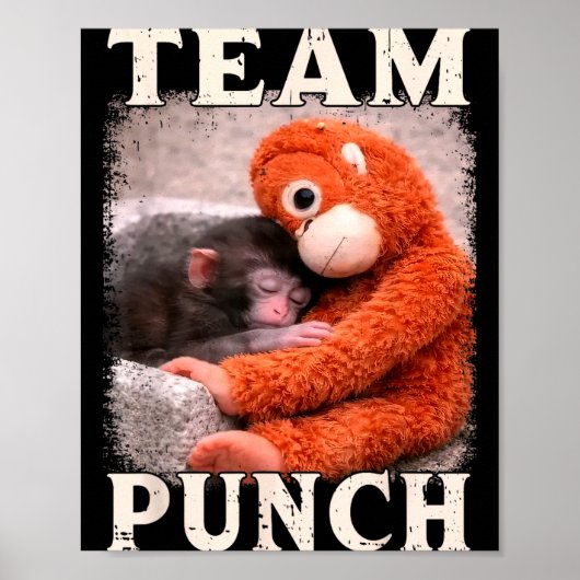 Poster Tendance de mème d'équipe de punch de singe bébé m (Devant)