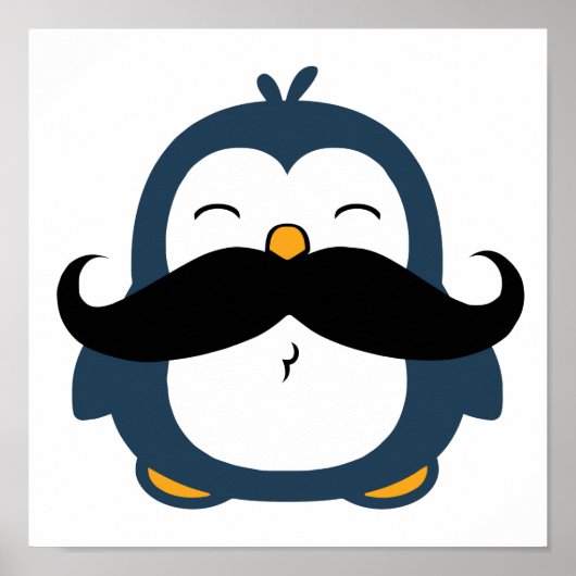 Poster Tendance des pingouins de Moustache (Devant)