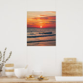 Poster Tendance moderne Summer Tropical Beach Sunset (Cuisine)
