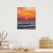 Poster Tendance moderne Summer Tropical Beach Sunset (Cuisine)