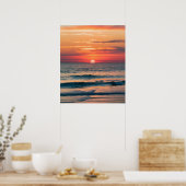 Poster Tendance moderne Summer Tropical Beach Sunset (Cuisine)