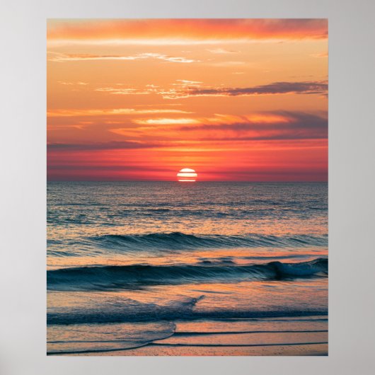 Poster Tendance moderne Summer Tropical Beach Sunset (Devant)