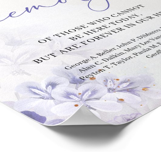 Poster Tendance printemps violet poussiéreux bleu En souv (Coin)