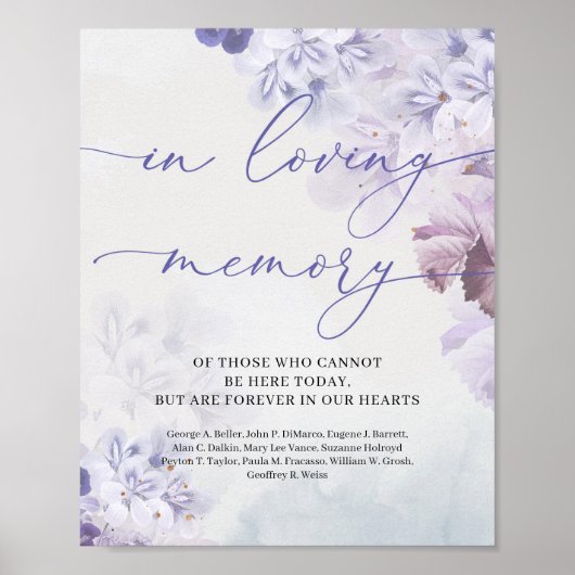 Poster Tendance printemps violet poussiéreux bleu En souv (Devant)