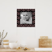 Poster Tendance rose Damask Custom Photo Funérailles Bien (Cuisine)