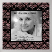 Poster Tendance rose Damask Custom Photo Funérailles Bien (Devant)