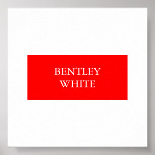 Poster Tendance Rouge Blanc Style Simple Simple Plaque Vo