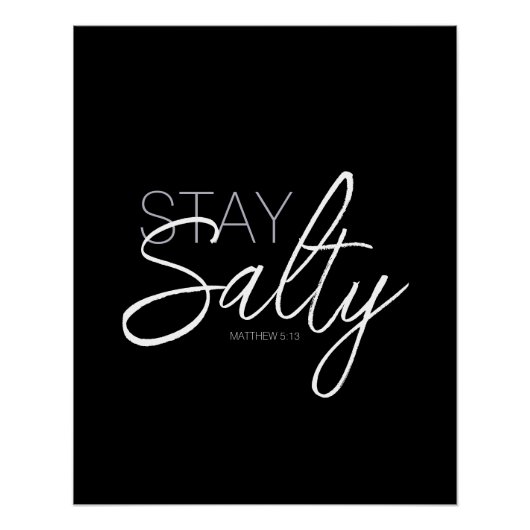 Poster Tendance Stay Salty Typographie Christian Scriptur (Devant)