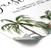 Poster Tendance Tropical Aquarelle Feuilles Vertes (Coin)