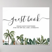 Poster Tendance Tropical Aquarelle Feuilles Vertes (Devant)