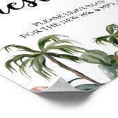 Poster Tendance Tropical Aquarelle Feuilles Vertes (Coin)