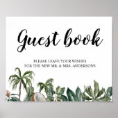 Poster Tendance Tropical Aquarelle Feuilles Vertes (Devant)