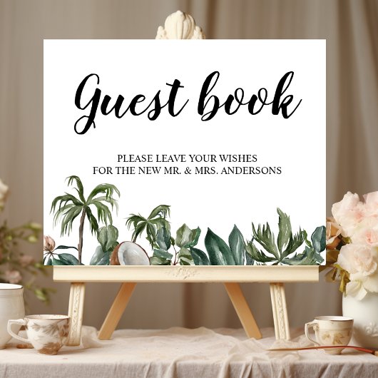 Poster Tendance Tropical Aquarelle Feuilles Vertes