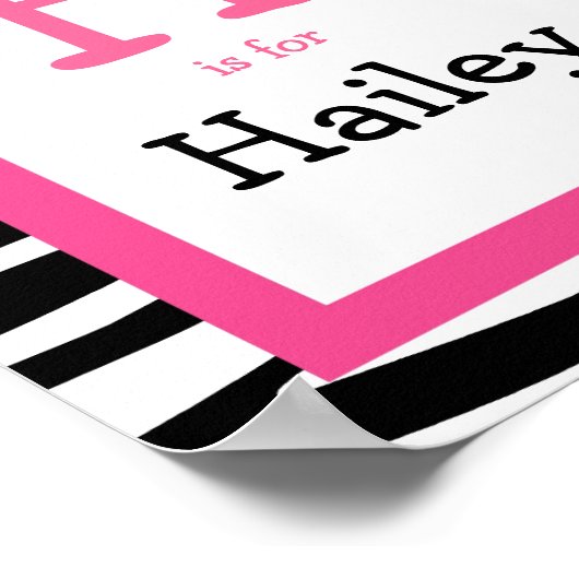 Poster Tendance Zebra Print Nursery Wall Art Name Print (Coin)