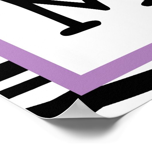 Poster Tendance Zebra Print Nursery Wall Art Name Print (Coin)