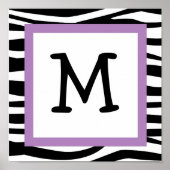 Poster Tendance Zebra Print Nursery Wall Art Name Print (Devant)