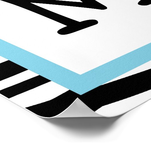 Poster Tendance Zebra Print Nursery Wall Art Name Print (Coin)