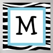 Poster Tendance Zebra Print Nursery Wall Art Name Print (Devant)