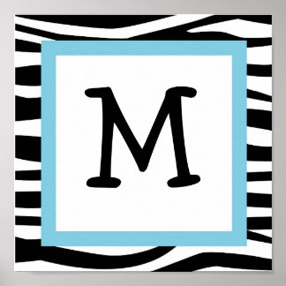 Poster Tendance Zebra Print Nursery Wall Art Name Print