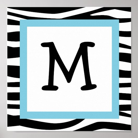 Poster Tendance Zebra Print Nursery Wall Art Name Print (Devant)
