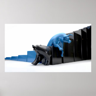 Poster Tendances économiques des ours et des taureaux