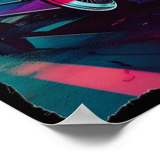 Poster Tendances Synthwave - BMW Classics AI-Génération A (Coin)