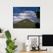 Poster Tenderfoot Hill avec drapeau américain (Bureau à domicile)