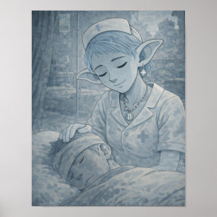 Poster Tendresse / Infirmière / Hôpital 