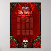 Poster Ténèbres royales, coeur et crâne gothique. (Devant)