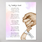 Poster Tenez Ma Main Papa Keepsaké Poème Papa Cadeau (Devant)