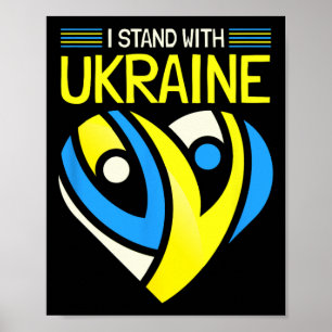 Poster Tenez-vous avec le drapeau de l'Ukraine Anti-Pouti