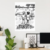 Poster Tenir les mains (Bureau à domicile)